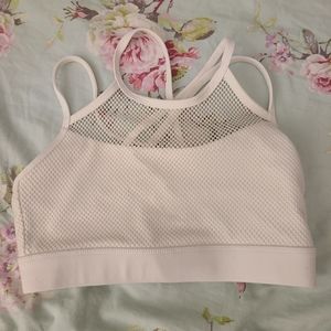 Tilyoucollapse White Fishnet Sports Bra